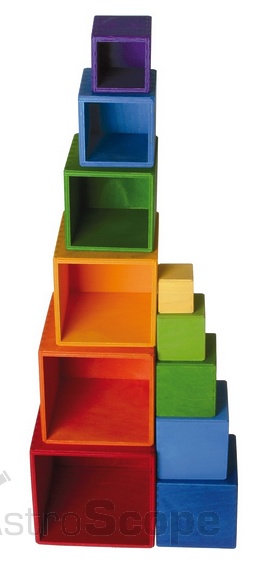 Пирамидка Grimms "Квадратная", разноцветная, бол. - фото 5