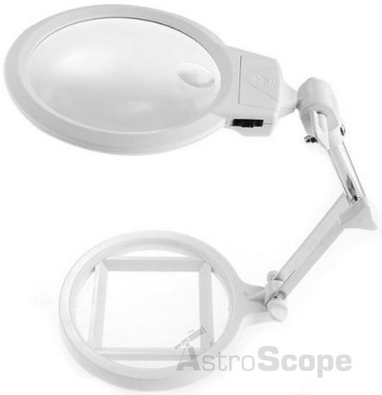 Настольная лупа Magnifier 2.5(5)x130 мм, подставка, LED 3B-1A - Фото 1