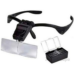 Бинокулярная лупа-очки Magnifier 1X 1,5X 2X 2,5X 3,5Х с LED подсветкой 9892B