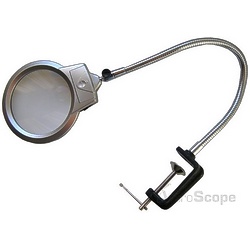 Настольная лупа Magnifier 2(5)x130 мм, струбцина, LED 15124-С