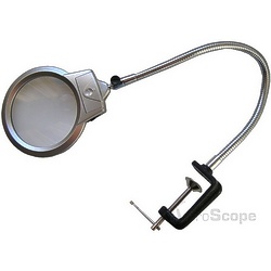 Настольная лупа Magnifier 2.5х90 мм, струбцина, LED 15124-A