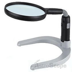 Настольная лупа Magnifier 2.5х107 мм, подставка, LED 15116